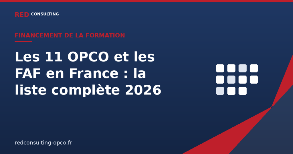 Liste des 11 OPCO et des FAF en France 2026 - RED CONSULTING